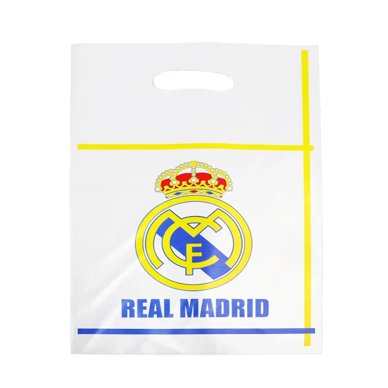 Real Madrid-10Pcs Мультфильм Футбол Санта Клаус рождественские украшения для подарок для домашней вечеринки сумки детский душ ребенок день рождения подарок сумка - Цвет: Real Madrid-10Pcs