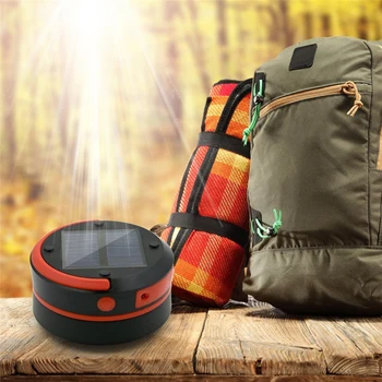 

Solar Powered Foldable Hand Lamp Collapsible Camping Lantern Outdoor USB Rechargeable Tent Lights