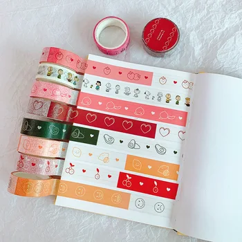 

Mohamm 1Pcs Kawaii Heart Peach Strawberry Tape Decorative Creative Cartoon Stickers Scrapbooking Stationery School Supplies