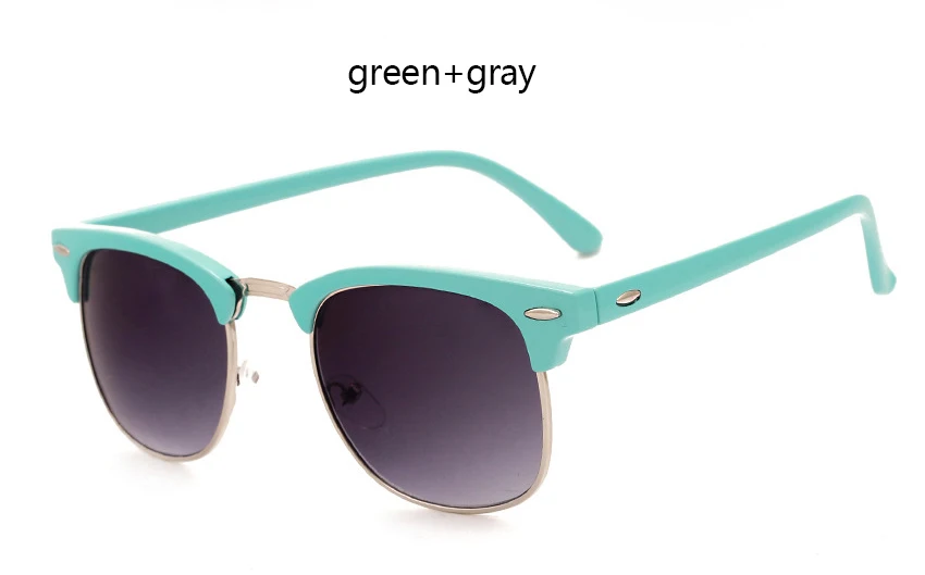 GreenGray RBRARE, полуметаллические солнцезащитные очки для мужчин и женщин, брендовые дизайнерские очки, отражающие зеркальные солнцезащитные очки, модные классические солнцезащитные очки - Цвет линз: GreenGray