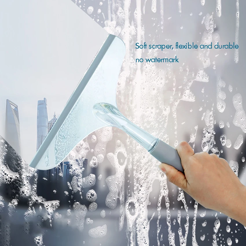 

Bathroom Shower Squeegee for Shower Doors Car Window Glass Squeegee Glass Scraper Squeegee Good Grip Handle with Hanging Hole