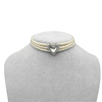 

HOWAWAY Round Imitation Pearl Choker Necklace Multi Strands Choker 20s Flapper Necklace Accessories for Gatsby Themed Party