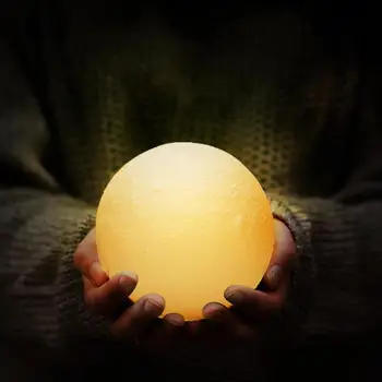 

Creative 3D Print 3 Modes Rechargeable Moon Bedside Lamp Touch Switch LED Night Light Bedroom Table Lamps Decoration