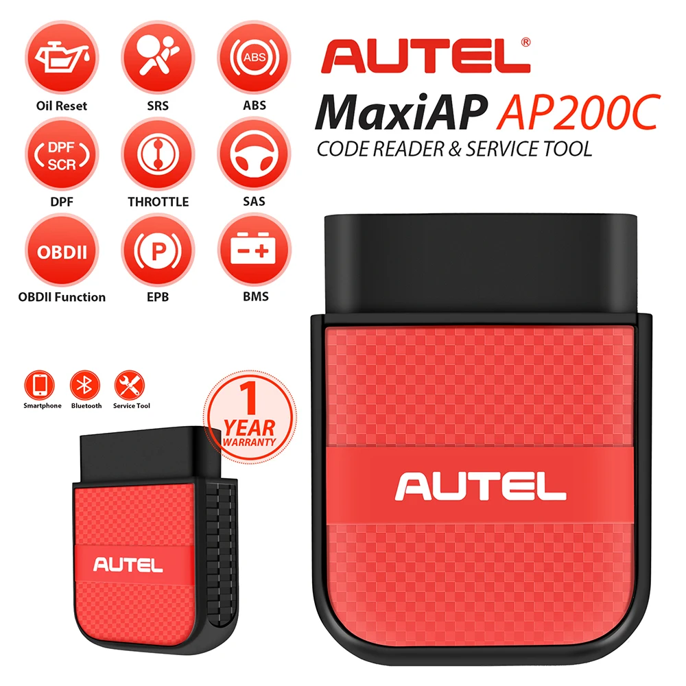 

Autel AP200C Wireless OBD2 Scanner, Bluetooth Code Reader + 8 Hot Services ABS Bleed OBD2 Diagnostic Tool OBD 2 Car Repair