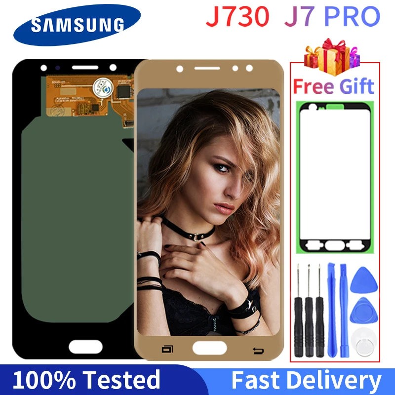 100% протестированный ЖК дисплей для Samsung Galaxy J730 LCD J7 Pro 2017 J730F сенсорный экран