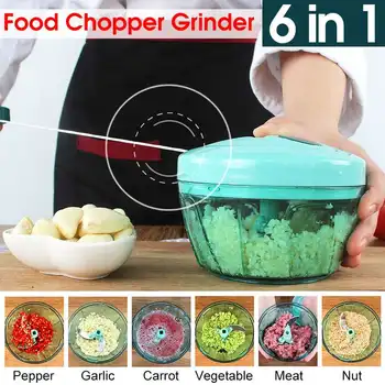 

Portable Household Pull String Food Processor Manual Meat Vegetable Machine Crusher Chopper Shredder