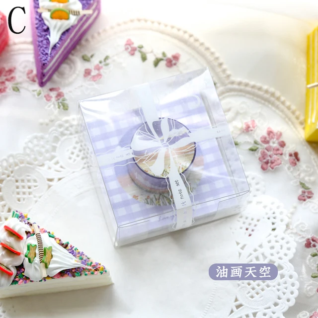 Mr.Paper 4 Designs Cake Box Series N Times Stick Tape DIY Writing Minimalist Washing Tape Decoration Label Craft C