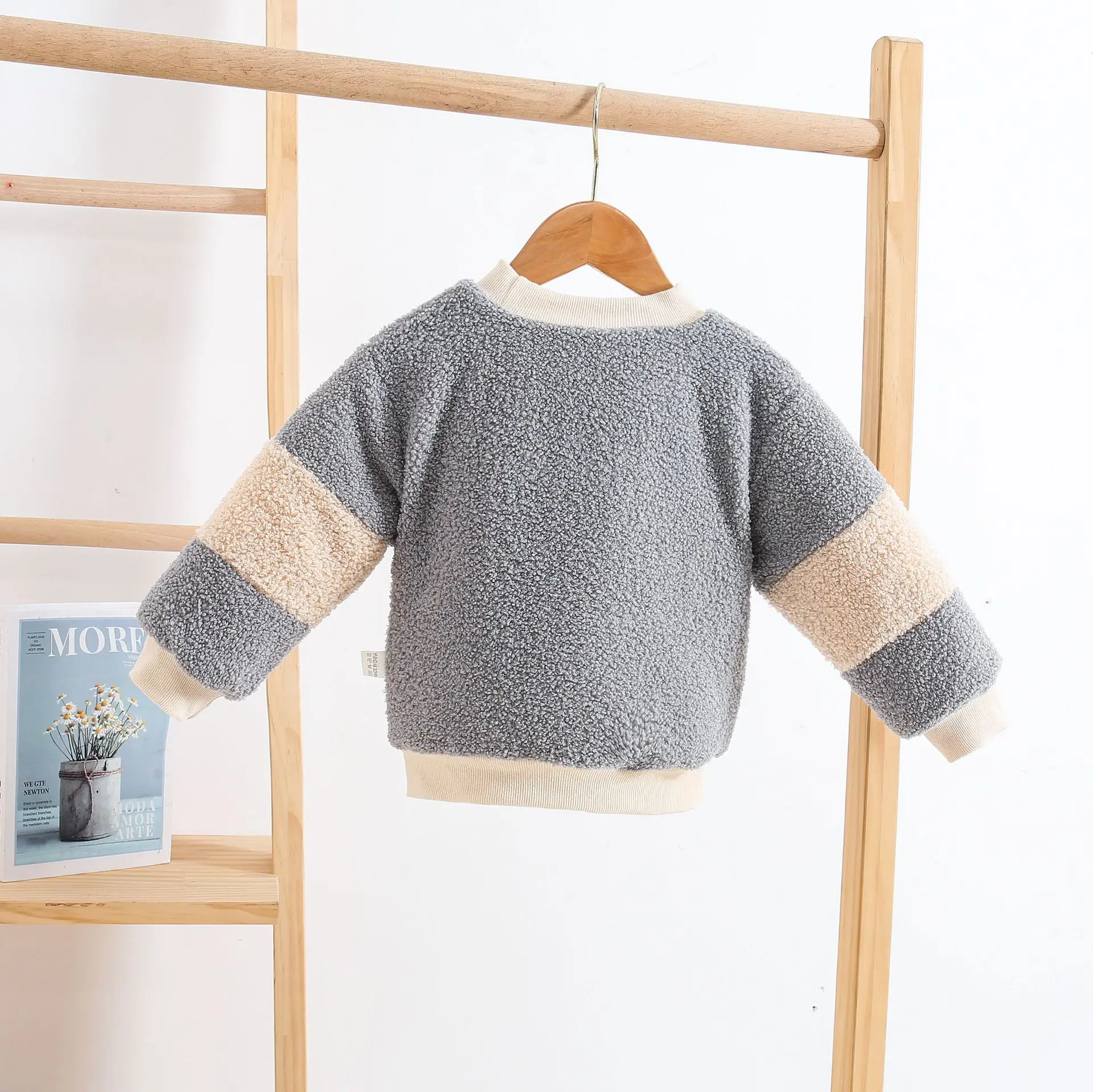 Children's Clothing Embroidery Autumn Winter Thicken Children's Girls Lamb Hair Warm Sweatshirt Girls Clothes Brand Fleece