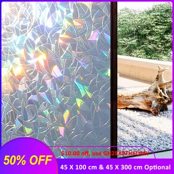 

Tinted 3D Decorative Window Privacy Film Self-adhesive Stained Glass Foil Heat Control Anti UV Window Sticker Glass Tint Film