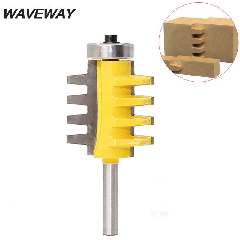 

WAVEWAY 8mm Shank Rail Reversible Finger Joint Glue Router Bit Cone Tenon Woodwork Cutter Power Tools Wood Router Cutter