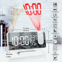 Fm Radio Led Digital Smart Alarm Clock Watch Table Electronic Desktop Clocks Usb Wake Up Clock with 180 Time Projector Snooze