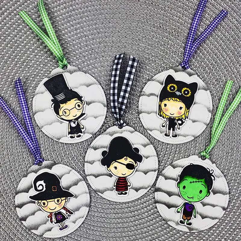 Прозрачные штампы для Хэллоуина мальчика и девочки скрапбукинга создание