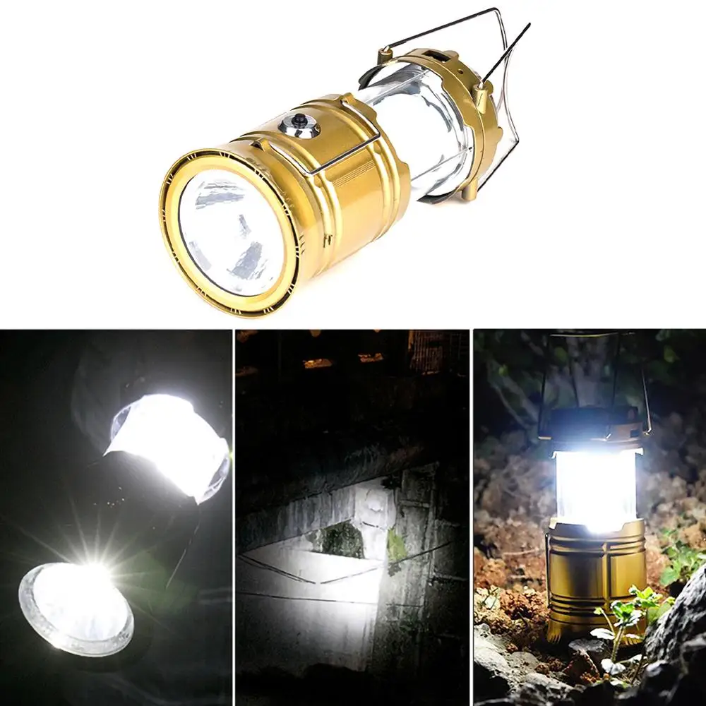 

Solar Portable Retractable Camping Tent Light LED Flashlight