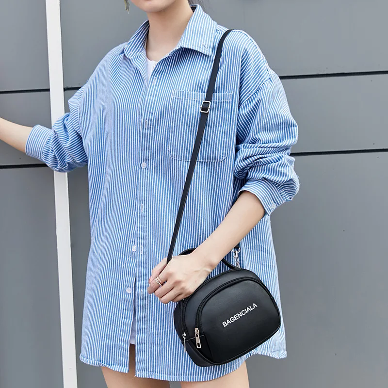 

Girl'S Handbag 2019 Summer New Products Korean-style Students Shoulder Cross-body Small round Bag Phone Coin Purse Women's Bag