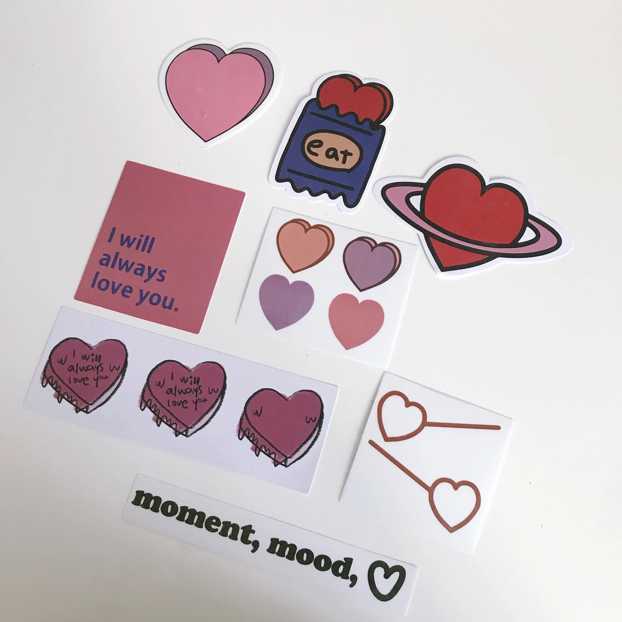 8pcs Ins Lovely Heart Creative Decorative Sticker Korean Label Diary Album Kawaii Phone Stickers DIY Scrapbooking Stationery