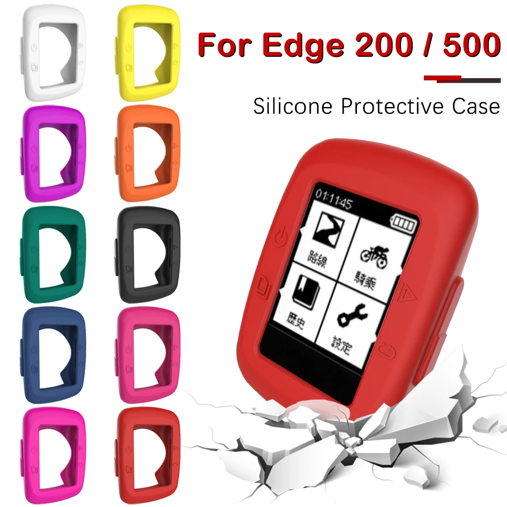 Black Garmin Edge 200/500 Silicon Case Cover Free Screen Protector 