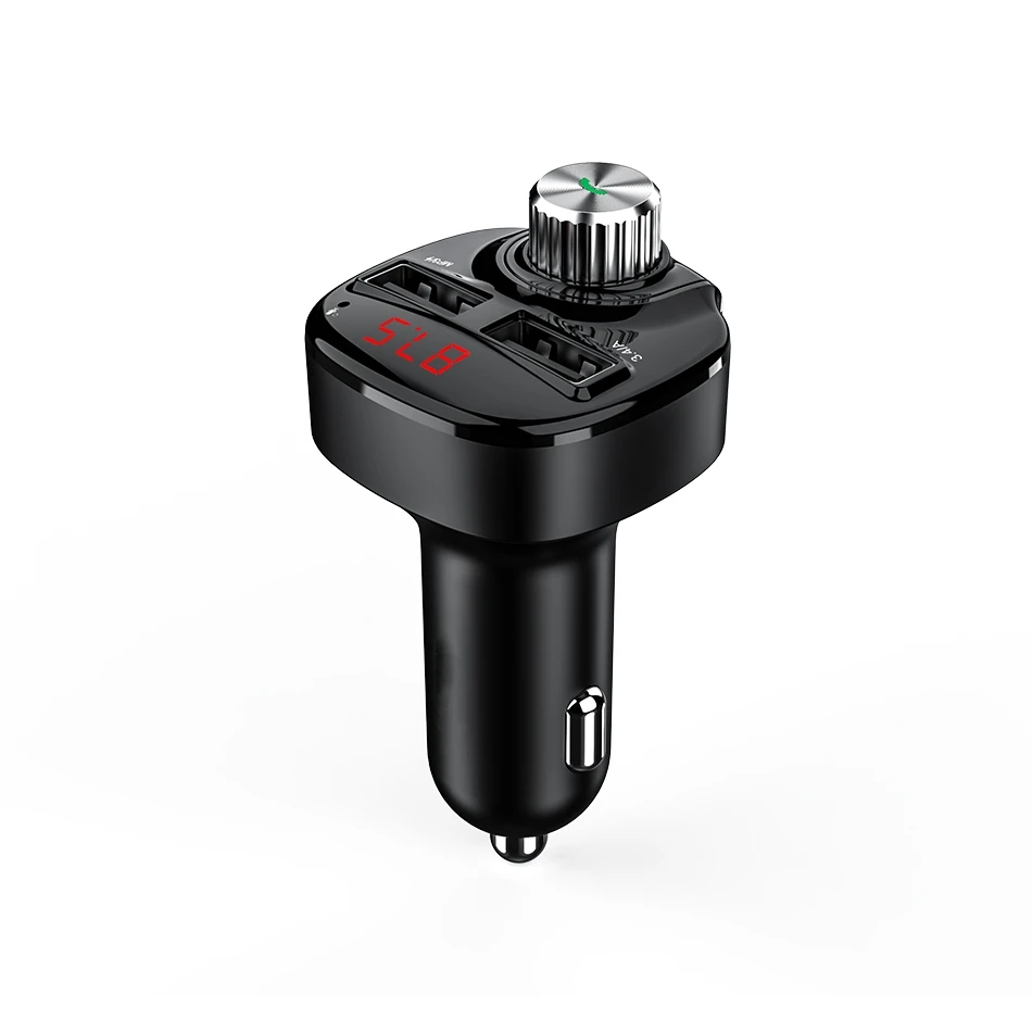 Fm-передатчик Aux модулятор Bluetooth Handsfree автомобильный комплект автомобильный аудио mp3-плеер с 3.4A Быстрая зарядка двойной USB Автомобильное зарядное устройство - Тип штекера: Black