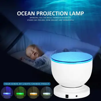 

Romantic Ocean Wave Projector Night Lamp Bluetooth Music Player Water Wave USB LED Night Light For Kids Bedroom Decoration