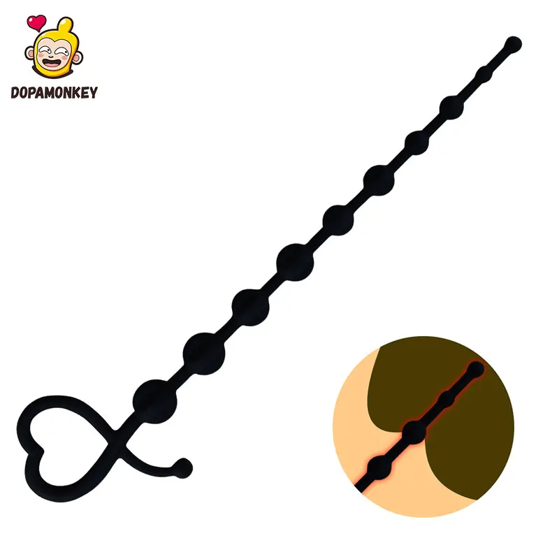 Анальная пробка DOPAMONKEY черные силиконовые Анальные шарики секс-игрушки для