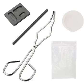 

Graphite Crucible Set, Ingot Mold Set including Melting Kit Silica Crucible Graphite Rod Graphite Ingot Mold 25cm Crucible Tong