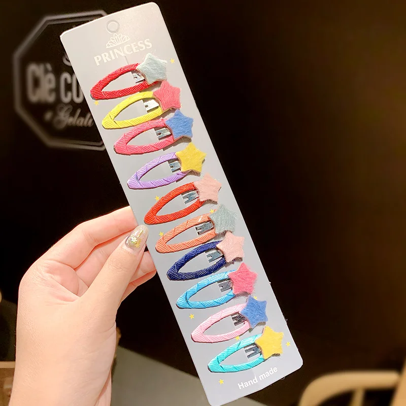 10pcs 2 5/10 шт./компл. изящное нижнее белье с принтом из мультиков для девочек Животные фрукты заколки Сладкий волос украшение ободок Заколки для волос Дети Мода женские аксессуары для волос - Цвет: 10pcs 2