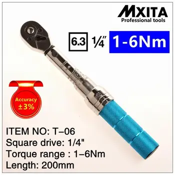 

1-400Nm Adjustable Torque Wrench Tools 1/4" High precision Bicycle Bike Repairing Spanner Hand Tool