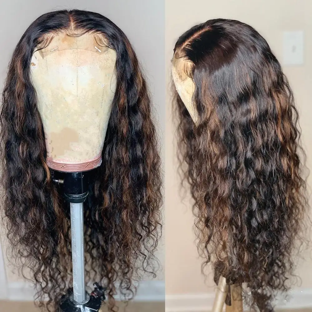 Ombre Highlights Color Lace Front Wig Deep Part 1b 30 Glueless