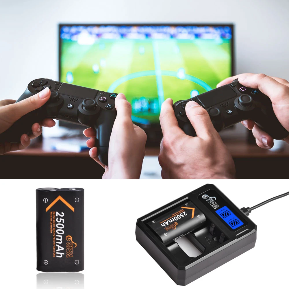 xbox one 2 pack battery and lcd usb dual charger