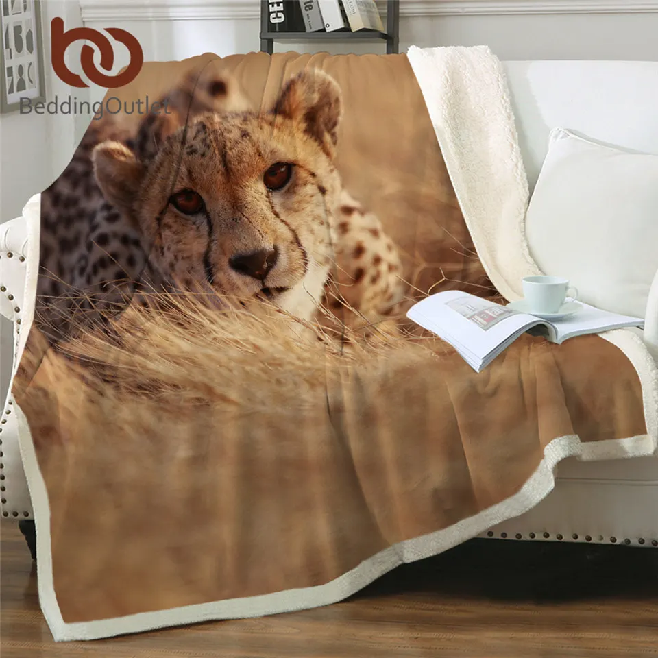Manta De Leopardo Beige 50x70 Pulgadas - Reversible, Microfibra Suave, Ligera Y Cálida Para Sofá O Cama