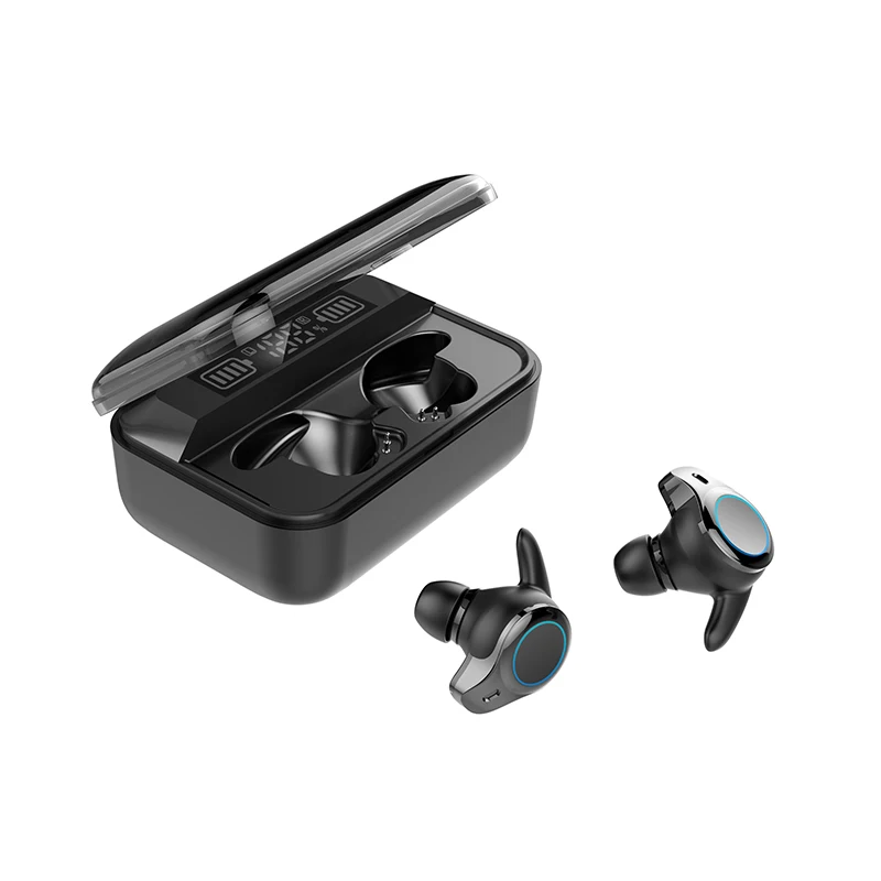 TWS беспроводные наушники Мини Bluetooth 5,0 стерео звук наушники светодиодный цифровой дисплей гарнитуры с 1500 мАч зарядки