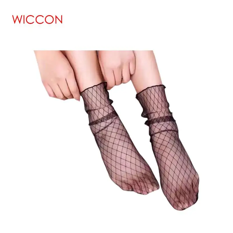 1 пара, Лидер продаж, женские носки и чулочно-носочные изделия, ажурные носки длиной по щиколотку, женские сетчатые кружевные короткие носки, Chaussettes Femme Fantaisie