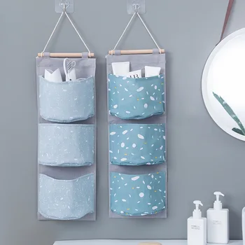 

Cotton Wall Hanging Organizer Pockets Bedside Storage Organizer Room Wall Door Phone Book Magazine Sundries Storage Bag Holder