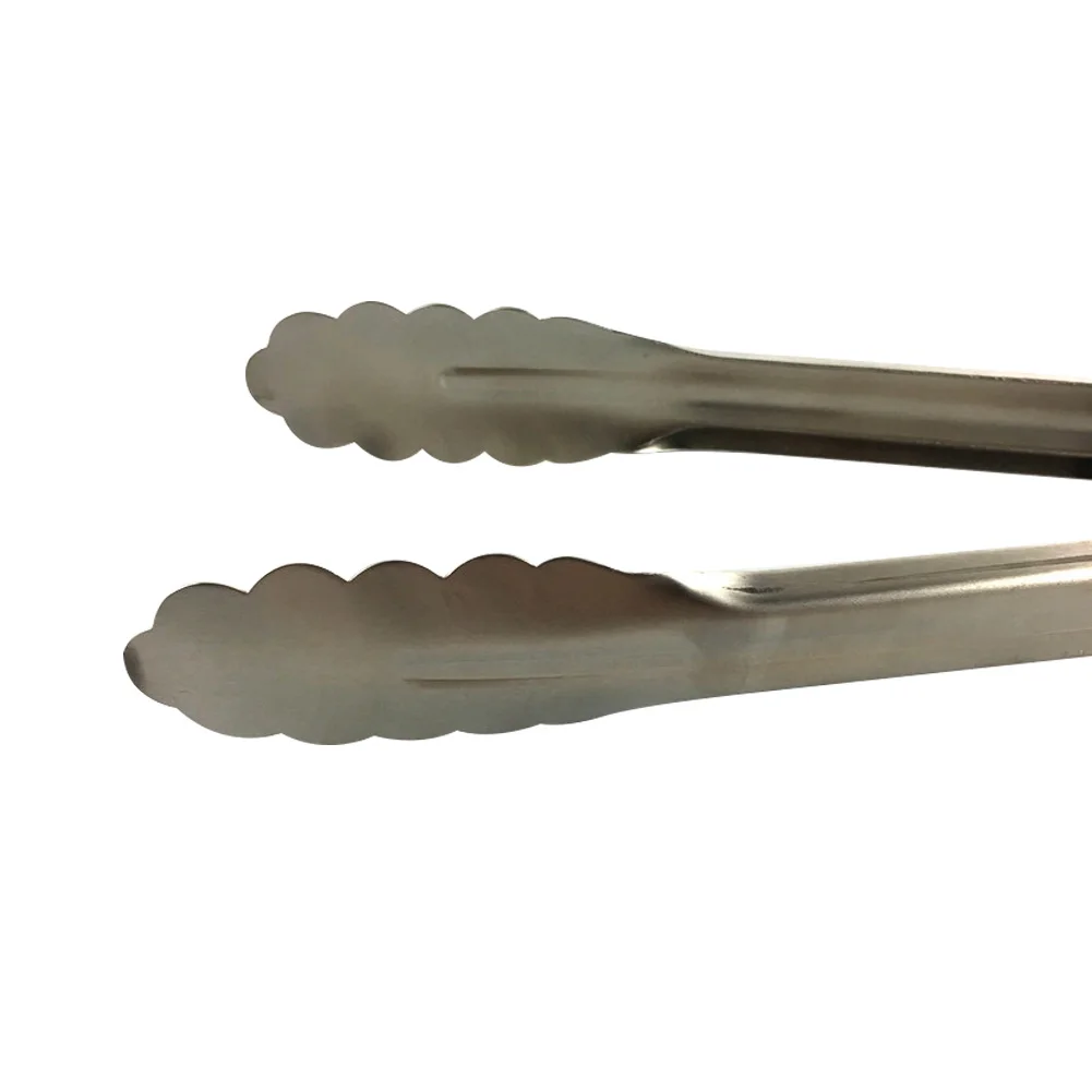 Non Stick Tongs Stainless Steel BBQ Food Bread Kitchen Cooking Salad Serving Barbecue Grilling