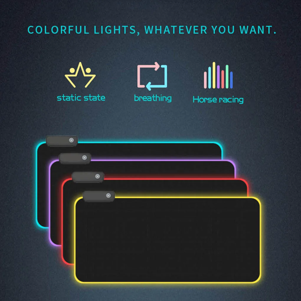 Цветная (RGB) Мышь игровой коврик Pad большой компьютерный геймер XXL мышь с