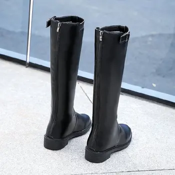

NAUSK children's 2020 autumn section flat bottom thick heel net red high-top knight boots winter leather boots and nude boots