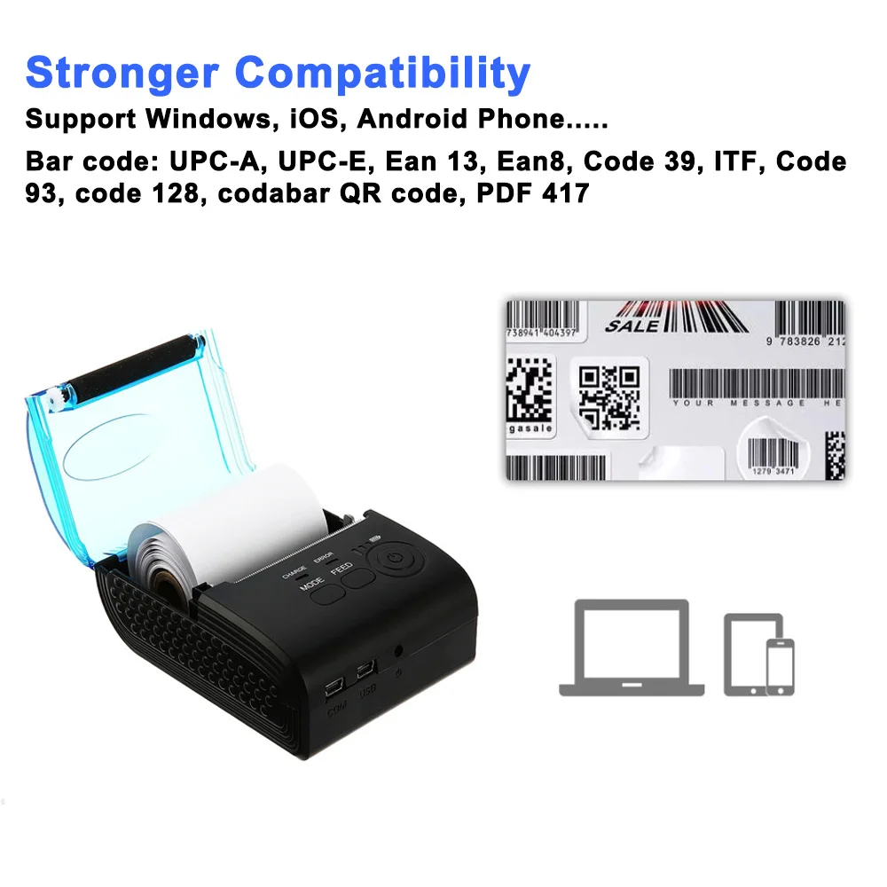 Recibo sem Fio Impressora para Restaurante Bluetooth Impressora Térmica Portátil Pessoal Bill 2 Polegadas 58mm Mini Usb Pos Venda - Imagem 2