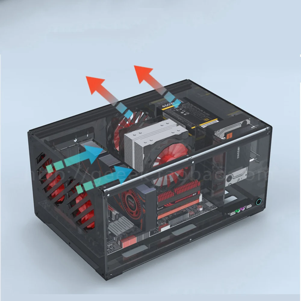 Горизонтальный чехол для компьютера с поддержкой ATX MATX ITX материнская плата