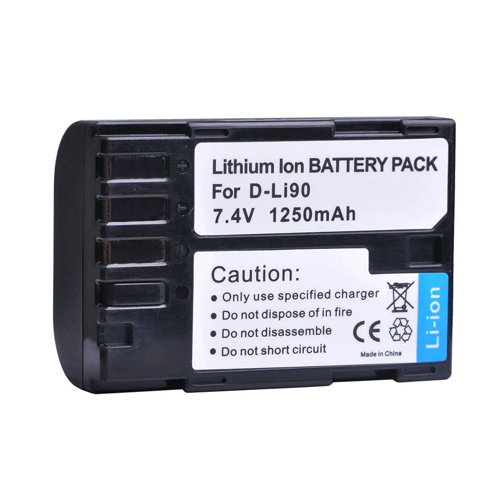 1X 1250mAH D Li90 D Li90 DLi90 Rechargeable Camera Li ion Battery for