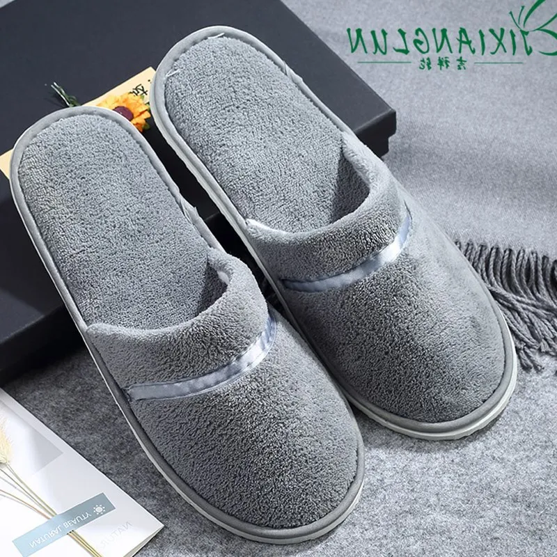 

Disposable Slippers Hospitality Slipper Household Couples Anti-slip Thick Indoor Men And Women Hotel Autumn And Winter Cotton Sl