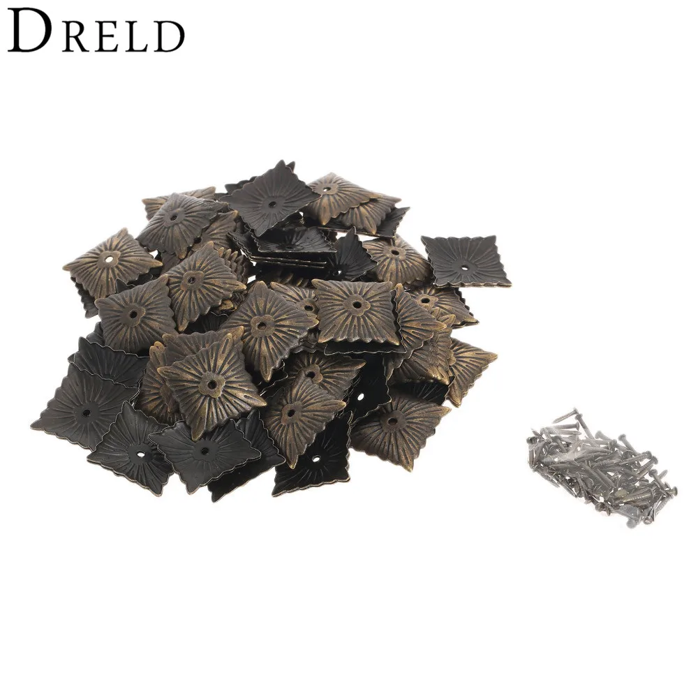 100Pcs Iron tachas Furniture Hardware Nails Bronze Antique Decorative Upholstery Nails Tack Studs Door Sofa Home Decor 21x21mm