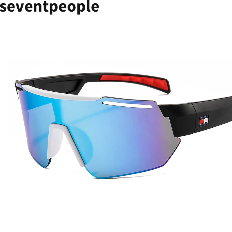 

2020 Fashion Sports Sunglasses Men Classic Vintage Outdoor Windproof Sun Glasses Man Oversized One-Piece Rectangle Sport Eyewear