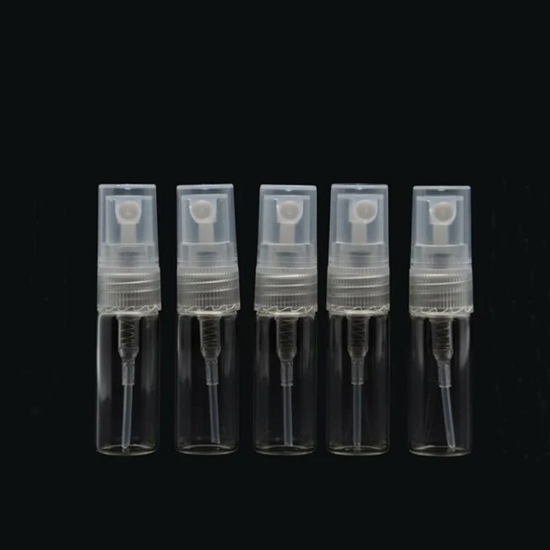 5pcs 2 ml 5 шт. прозрачный стеклянный пустой косметический флакон, портативный мини флакон для духов, пробник, флакон, многоразовый контейнер - Цвет: 5pcs 2 ml