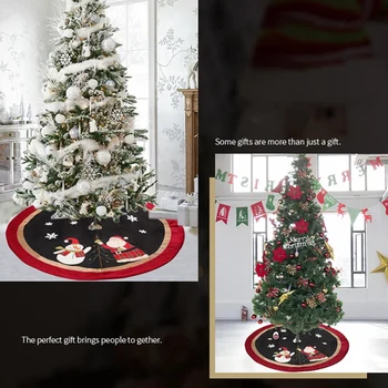 

Christmas Tree Skirt 48-Inch Large Sized Invisible Clasp Design Xmas Tree Mat Holiday Decorations