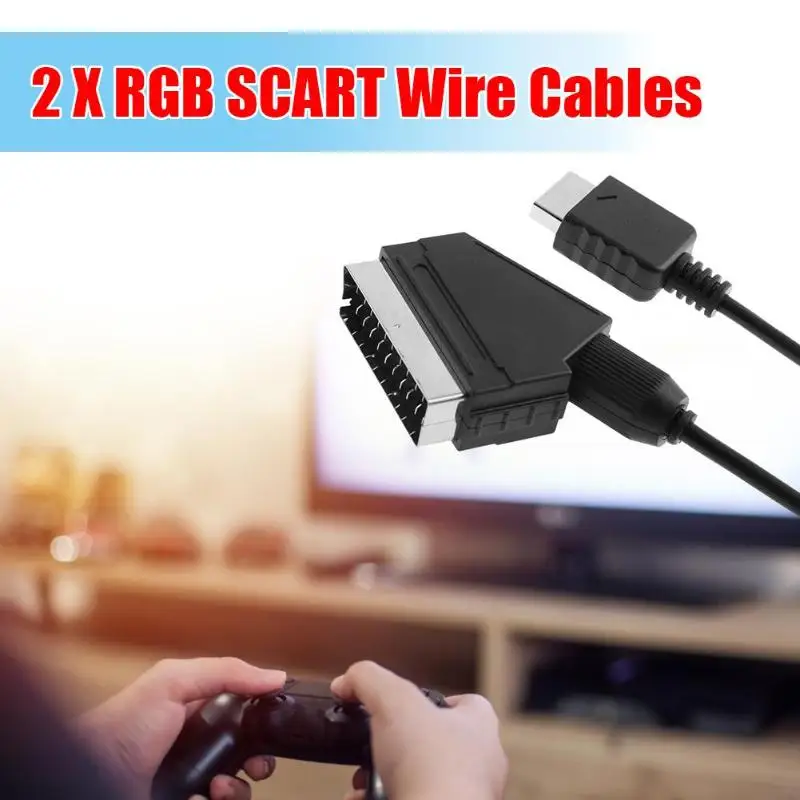 Горячая Проводные кабели многофункциональные 2шт 1,8 м/6фт RGB SCART провод кабель ТВ AV для sony Playstation PS2 PS3 w/AV сиденье