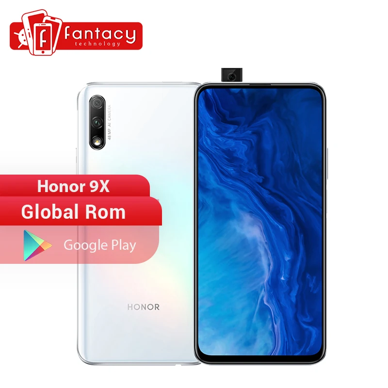 

Honor 9X Smart phone 48MP Dual Camera Kirin 810 Octa Core 6.59'' Screen Pop-Up Front Camera 4000mAh Mobile Phone OTA Google Play