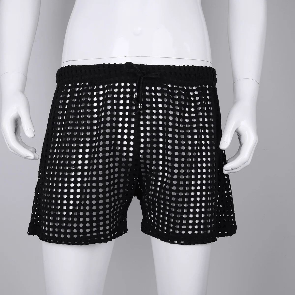 Мужское нижнее белье-шорты, боксеры, шорты для секса, с завязками, для дома, шорты, сетчатые, ажурные, мужские, экзотические костюмы