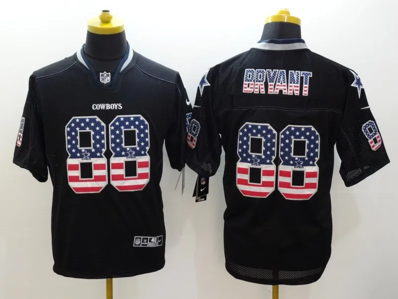 Сшитые мужские футболки Dallas#88 Dez Bryant Game color Rush - Цвет: AS PICTURE