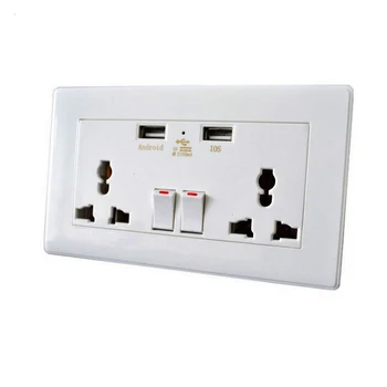 

Multi-functional Electric Wall Power Outlet Socket with 2 USB Port AC 110~250V UK Plug Wall Socket Switch Home