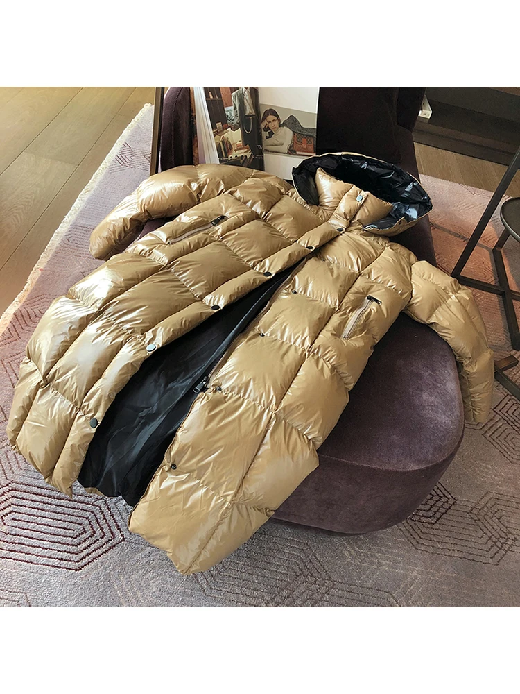 SHENGPALAE, уплотненная, хлопковая, женская, выше колена, длинная, коллекция, зимняя, свободная, даже шляпа, с хлопковой подкладкой, одежда, Свободное пальто, подходит ко всему