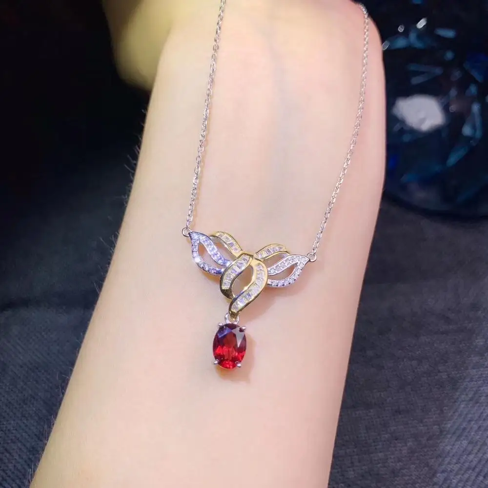 elegant red ruby gemstone pendant for necklace silver jewelry hot ornament gift good color natural genuine gem birthday gift